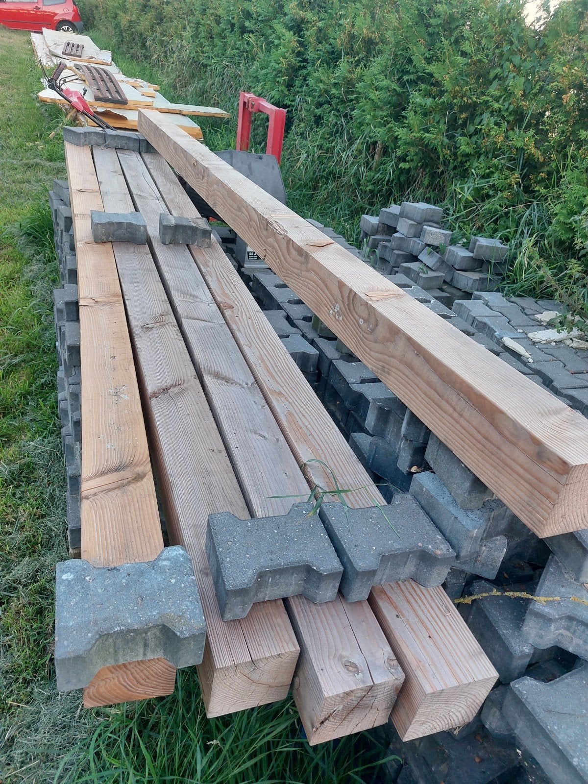 4 balken 15x15x400 cm, Doe-het-zelf en Verbouw, Hout en Planken, Ophalen of Verzenden, Balk, Vuren, 50 mm of meer