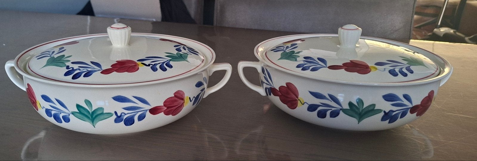 2 x schitterende dekschaal boerenbont, Ophalen