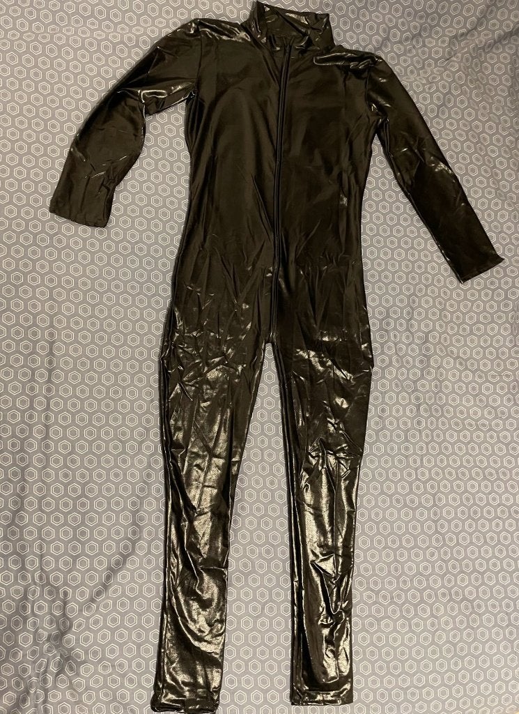 Jumpsuit, wetlook PU leather, mt L (40), Onbekend, Ophalen of Verzenden, Nieuw