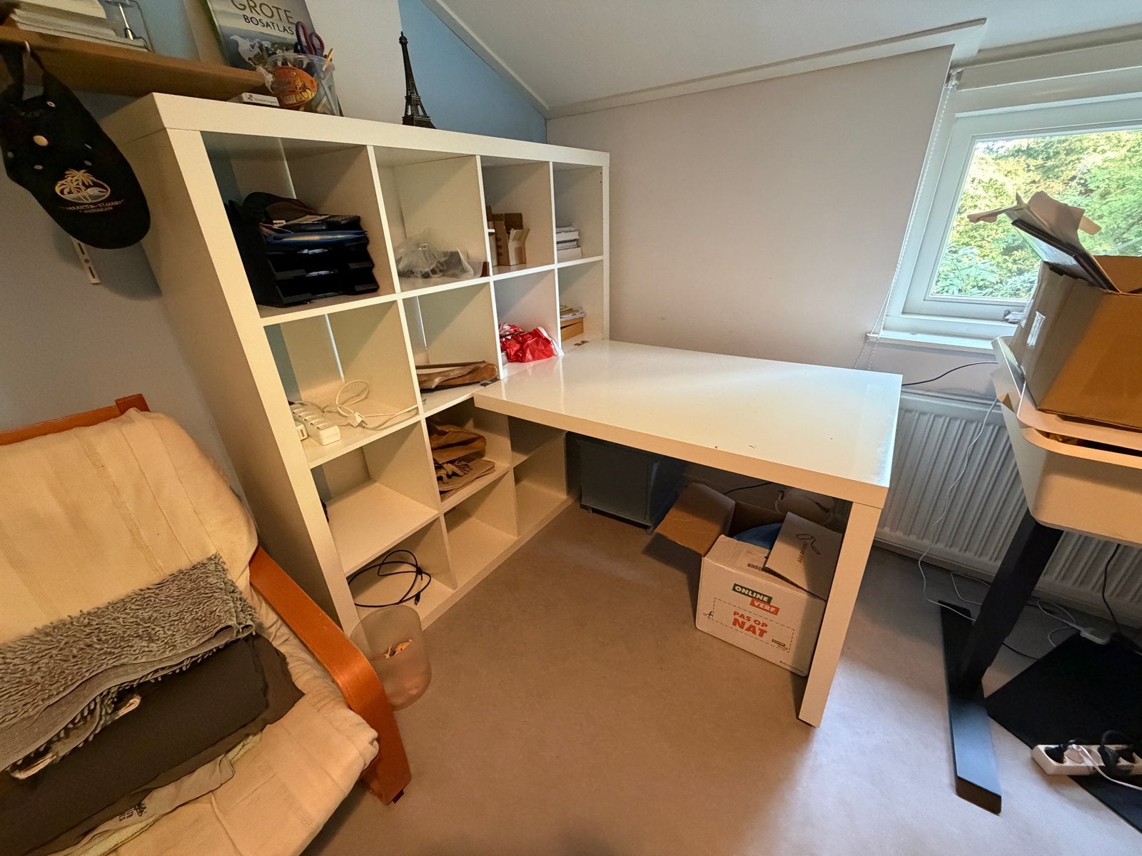 IKEA Bureau-kast combinatie wit, met veel opbergruimte, Opbergruimte, Gebruikt, Spaanplaat of MDF, Ophalen of Verzenden