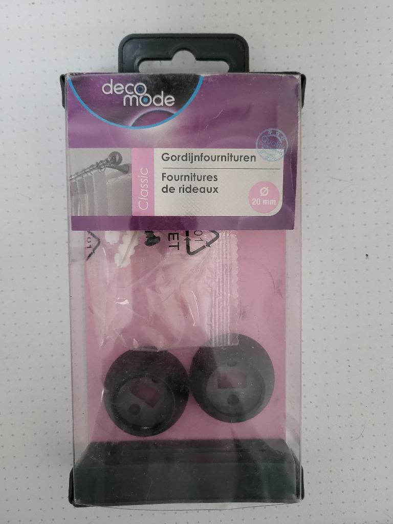 Decomode Gordijn Ophangsteunen Zwart 20mm (2 stuks), Ophalen of Verzenden, Nieuw, Zwart, Minder dan 100 cm