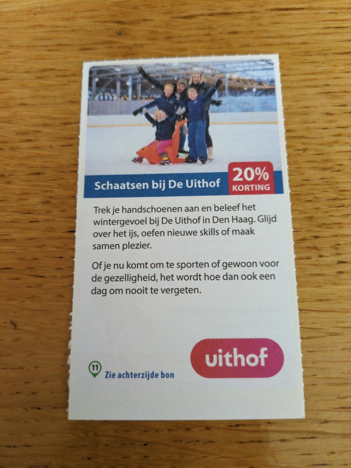 Kortingsbon voor schaatsen bij De Uithof, Tickets en Kaartjes, Drie personen of meer, Kortingsbon, Overige typen
