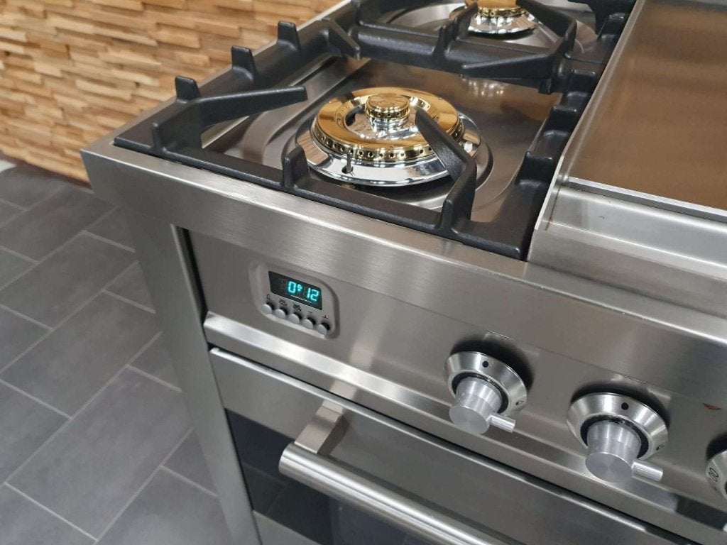 Luxe Boretti Fornuis 90cm RVS + RVS 1 grote oven Frytop, Niet ingevuld, 60 cm of meer, Niet ingevuld, Ophalen of Verzenden