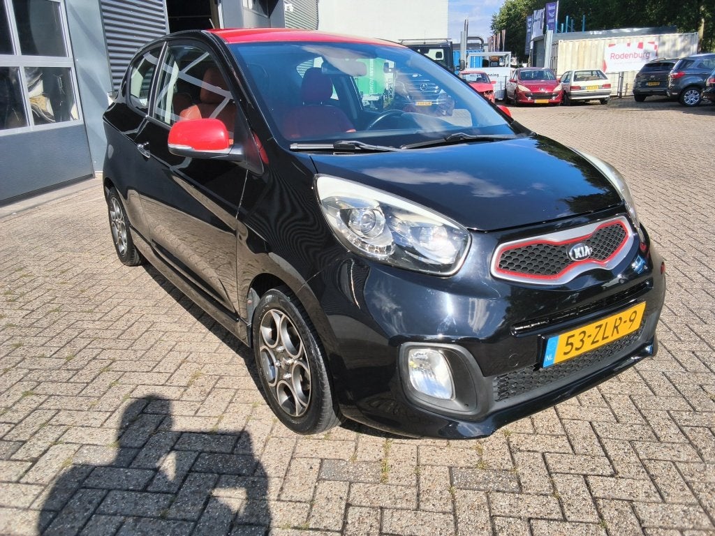 Kia Picanto 1.0 CVVT ISG Design Edition Airco/ navigatie., Auto's, Euro 5, 400 kg, Zwart, Handgeschakeld