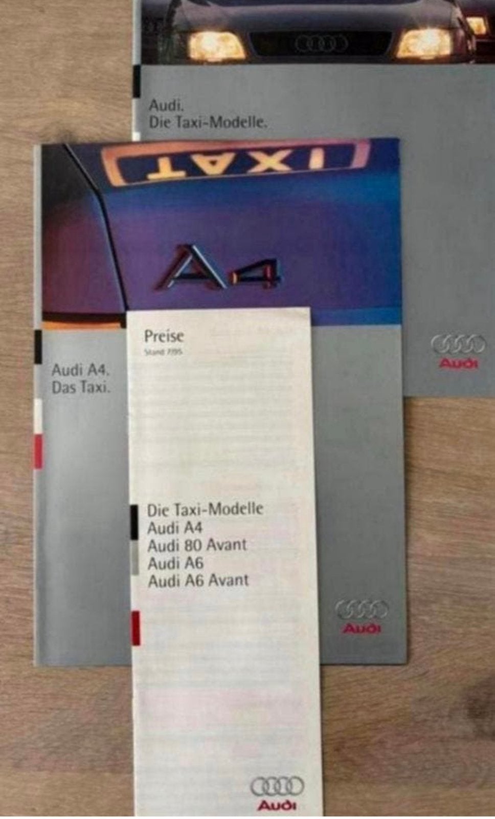 Unieke Audi Die Taxi-Modelle brochure, prijslijst, technisch, Ophalen of Verzenden, Gelezen, Audi