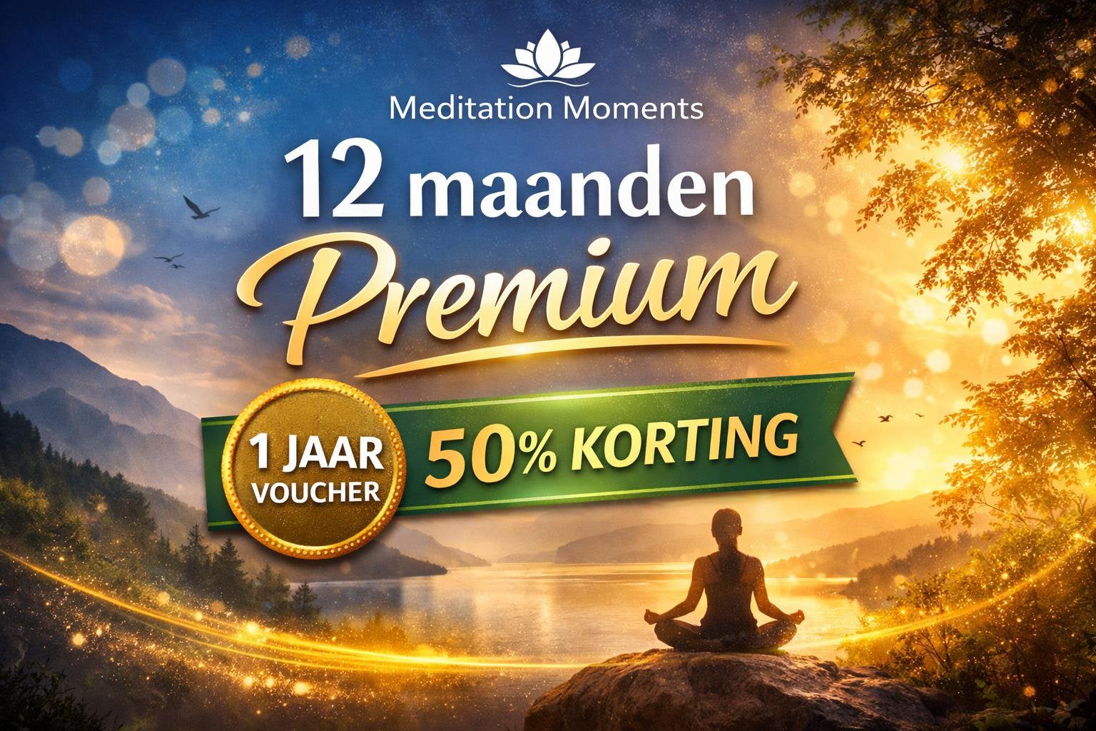 Jaarvoucher Meditation Moments Premium – 12 maanden, Eén persoon, Cadeaubon