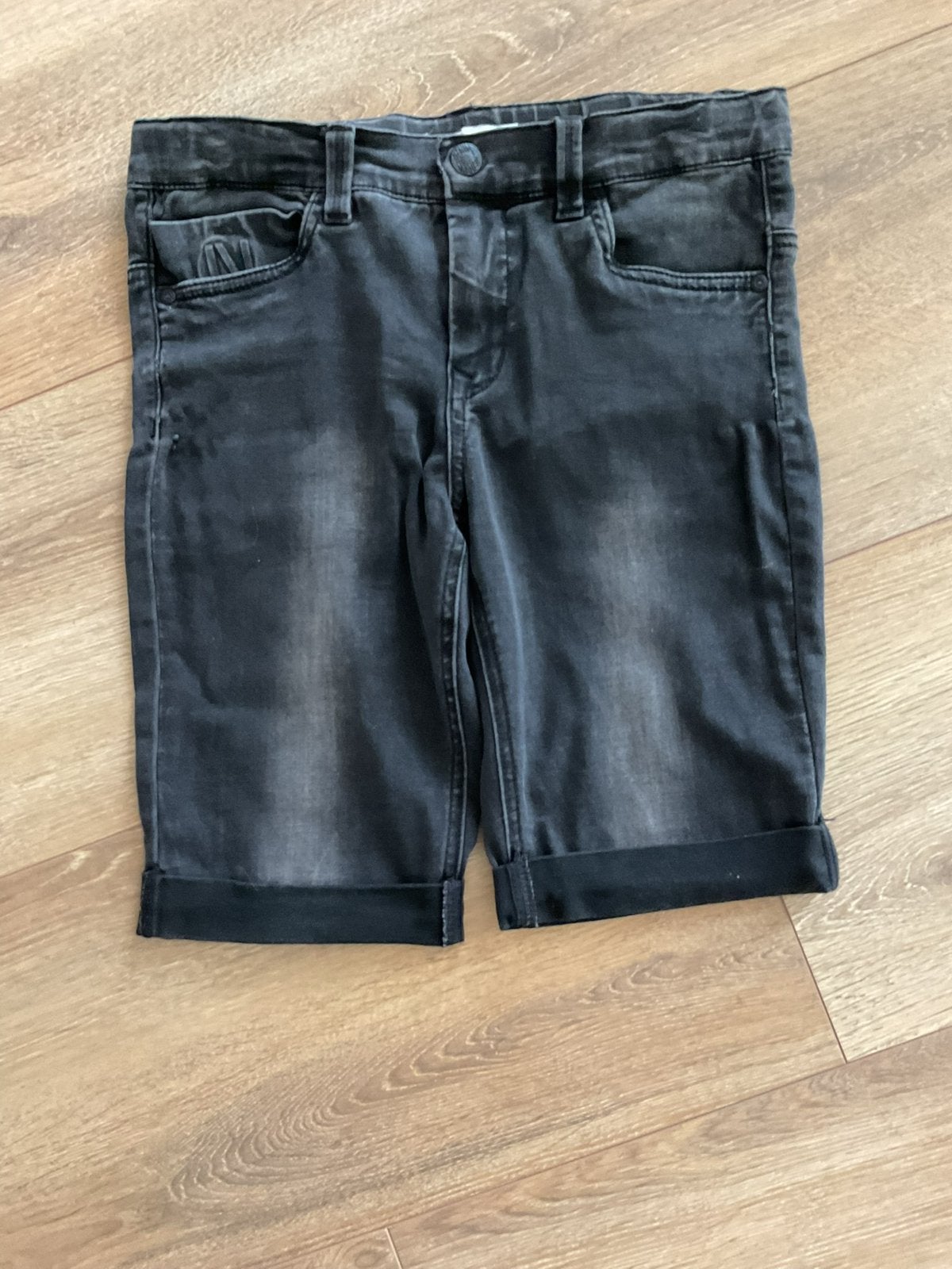 Te Koop: grijze Name It  korte spijkerbroek, maat 158, Kinderen en Baby's, Kinderkleding | Maat 158, Ophalen of Verzenden, Gebruikt