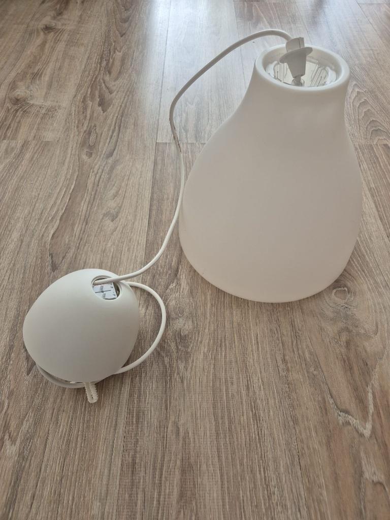 Witte lampenkap (plafondlamp), Huis en Inrichting, Lampen | Lampenkappen, Ophalen, 25 tot 50 cm, Wit, Rond