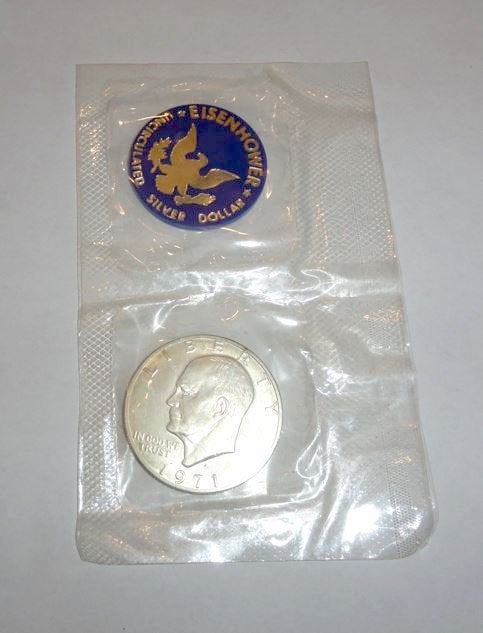 Munt Eisenhower dollar 1971 USA Zilver Amerika, Verzenden, Noord-Amerika, Losse munt, Zilver