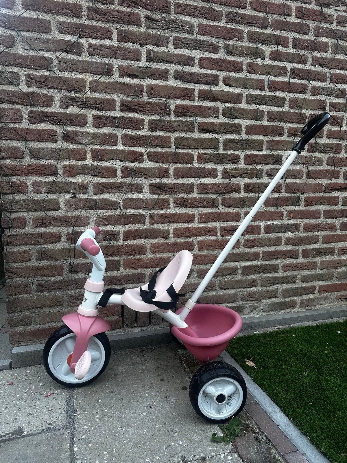 Roze Smoby driewieler met duwstang, Ophalen, Gebruikt, Overige typen