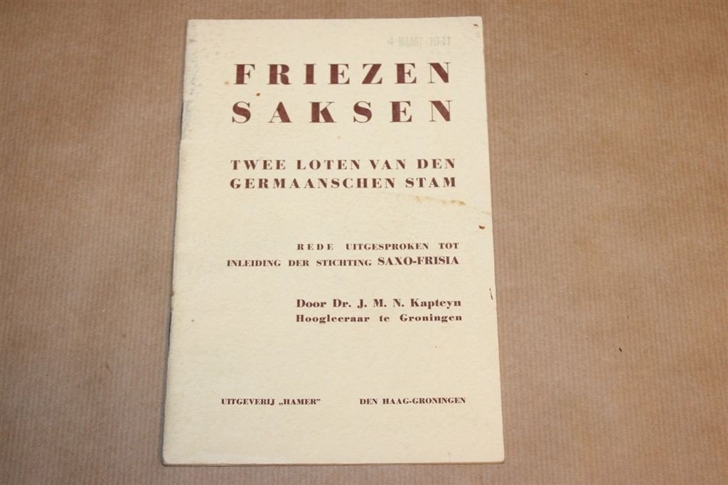 Friezen Saksen - Twee loten v/d Germaanschen stam 1941 !!, Boeken, Ophalen of Verzenden, Zo goed als nieuw