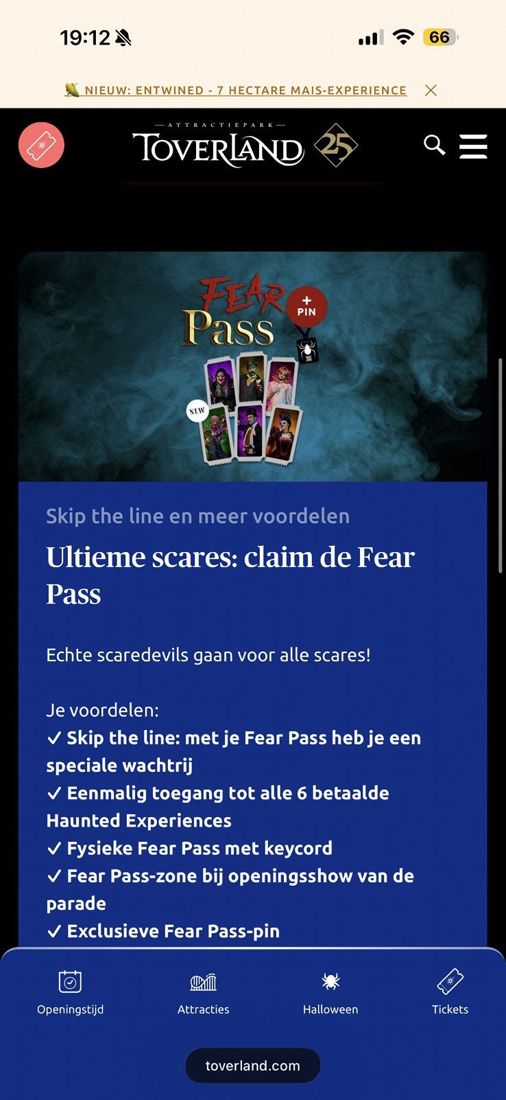 Gezocht Toverland Fearpass 3 oktober, Twee personen