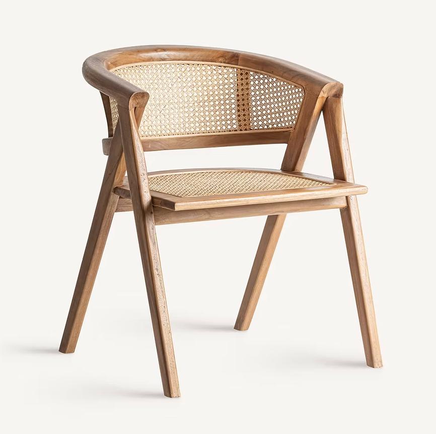 Houten stoel met webbing, Huis en Inrichting, Stoelen, Nieuw, Eén, Hout, Bruin, Ophalen