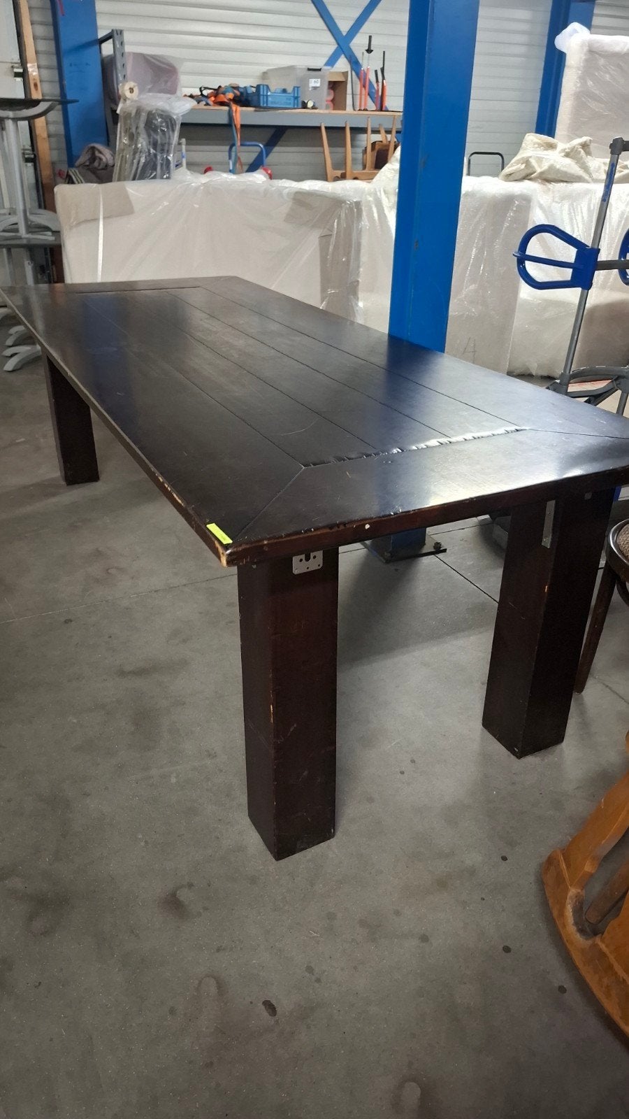 Stamtafel 250x100cm hout bruin café horeca mancave + stoelen, Ophalen of Verzenden