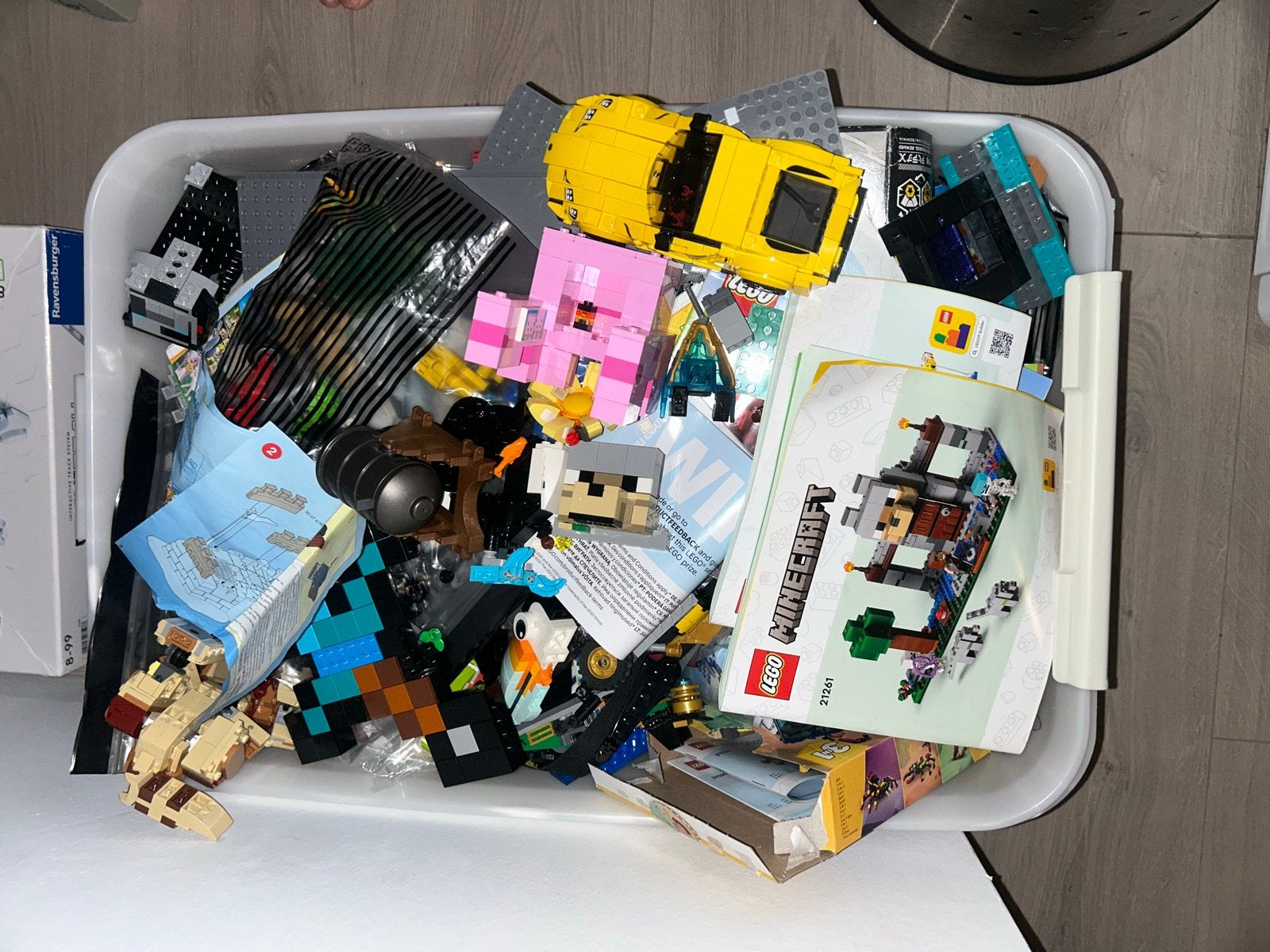 Grote doos met diverse LEGO sets en losse stenen, Ophalen, Gebruikt, Minecraft, Lego