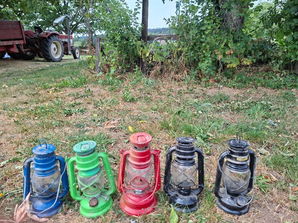 Vintage Stormlantaarns / Olielampen – uit Franse boerderij, Antiek en Kunst, Ophalen