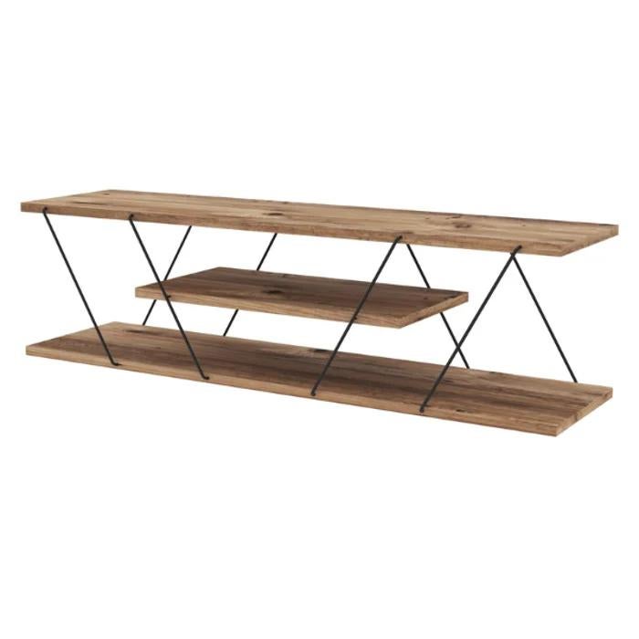 TV meubel - zwart & walnoot - 120x33x30cm, Huis en Inrichting, Kasten | Televisiemeubels, Ophalen, 100 tot 150 cm, Zo goed als nieuw