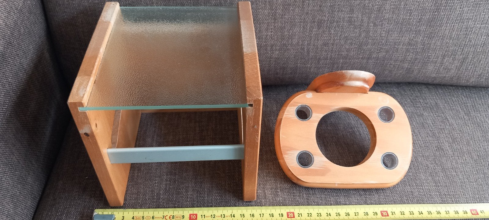 IKEA houten WC rol houder en bekerhouder en tandenborstels., Ophalen of Verzenden, Gebruikt, Bruin, Hout
