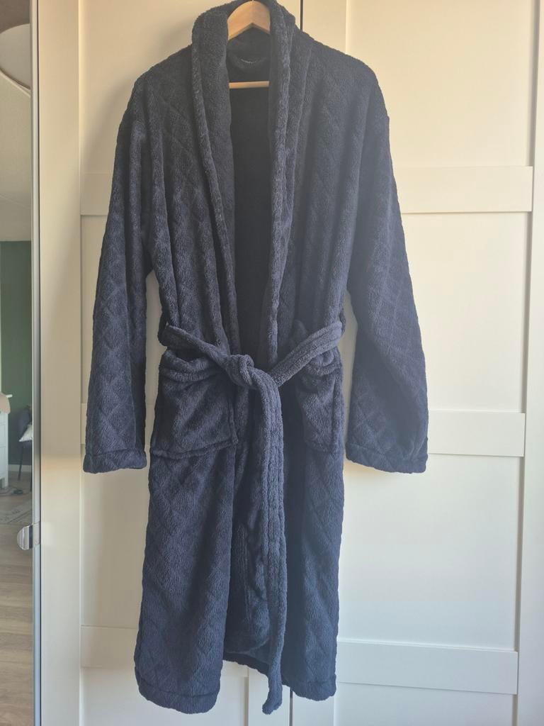 Comfortabele donkerblauwe kamerjas van Bijenkorf Home, Bijenkorf Home, Ophalen of Verzenden, Zo goed als nieuw, Maat 38/40 (M)