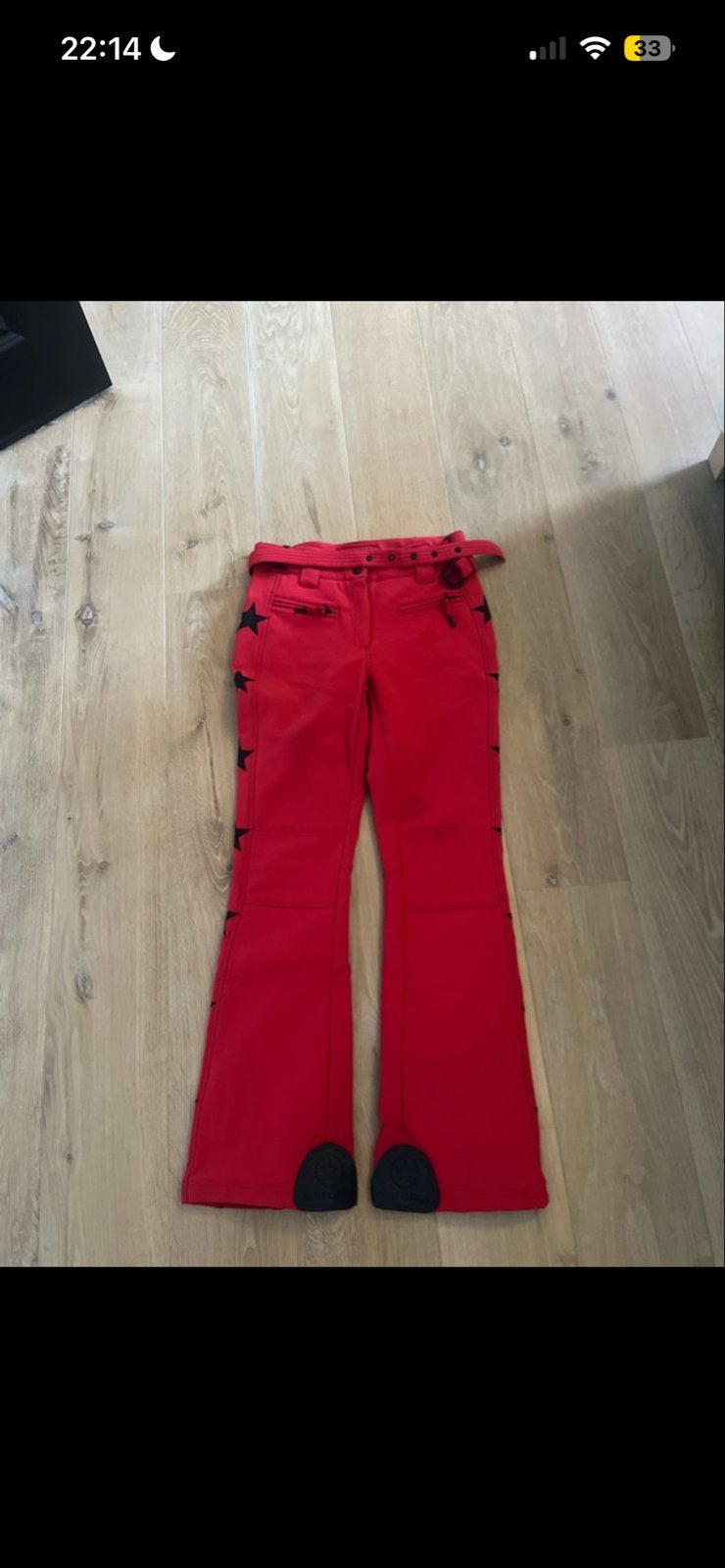 Rode skibroek met sterren - Airforce Sport, Ophalen, Gedragen, Maat 38/40 (M), Broek
