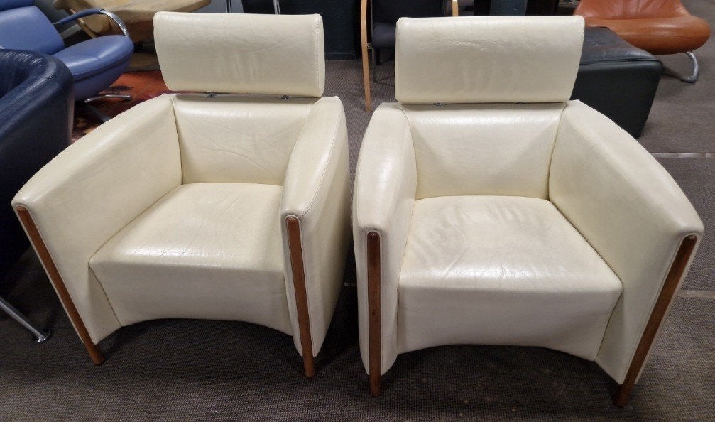 Leolux goncharof fauteuils, Huis en Inrichting, Ophalen, Gebruikt, Leer, Twee