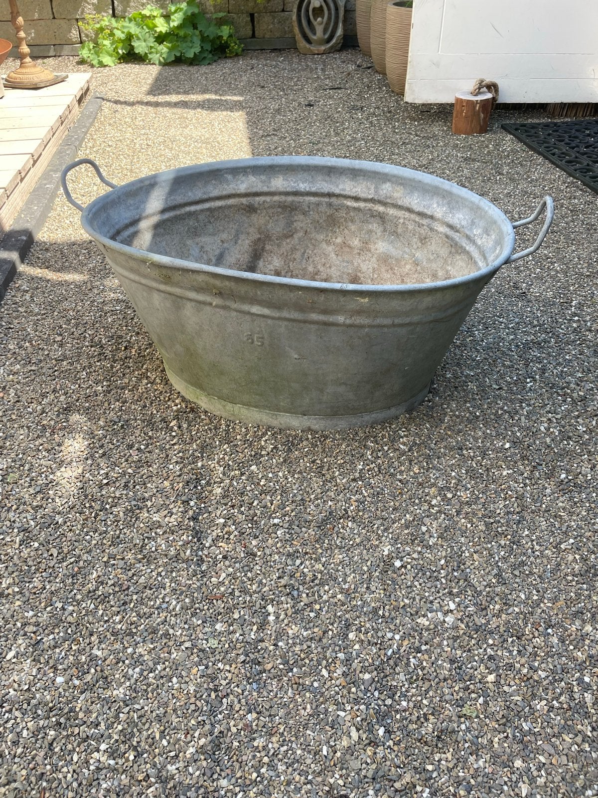 Oude gegalvaniseerde zinken teil - 65 liter, Ophalen