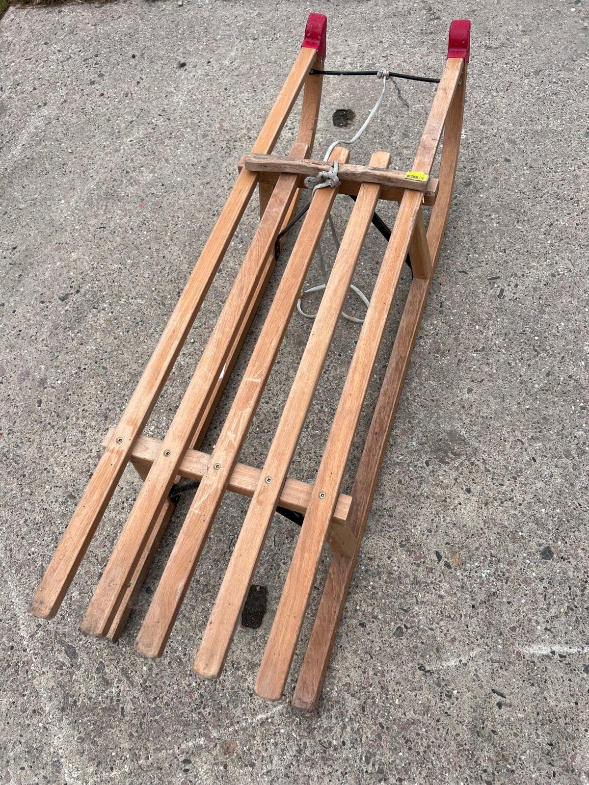 Houten Rodel Slee met Trekkoord - model Davos 100cm, Kinderen en Baby's, Speelgoed | Buiten | Sleeën, Ophalen, Gebruikt, Hout