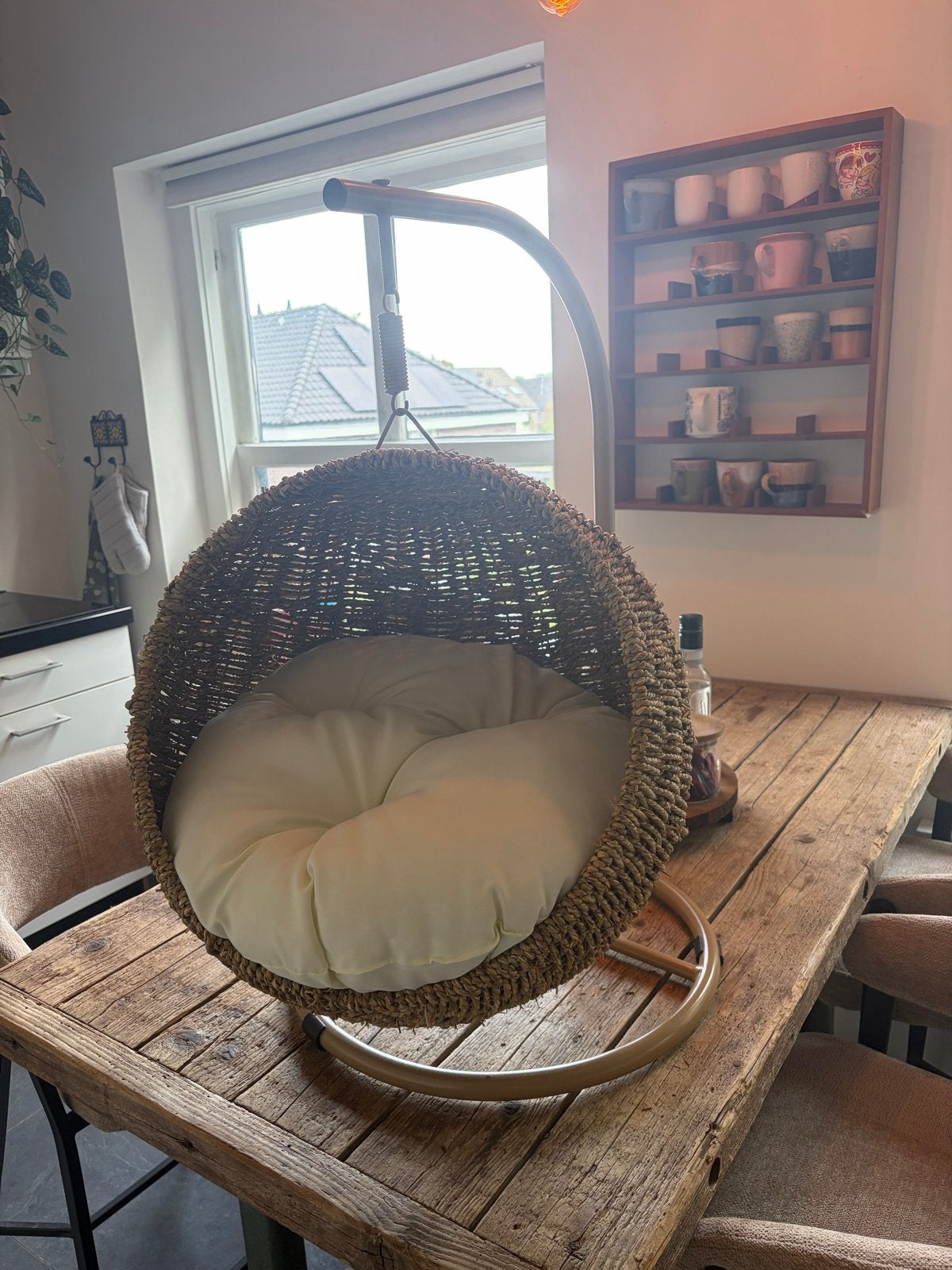 Nieuwe katten hangstoel Action – naturel/rotan met kussen, Dieren en Toebehoren, Ophalen, Nieuw, Riet