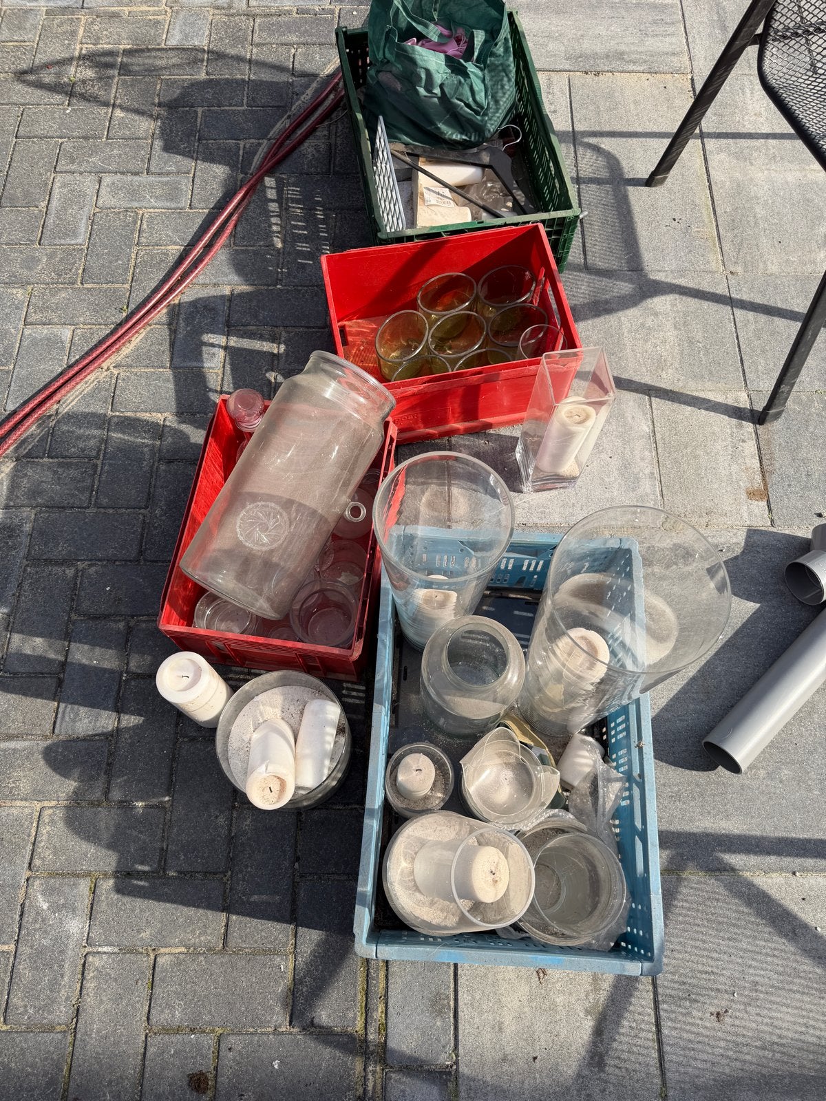 Diverse glazen vazen en potten voor bruiloften/decoratie, Ophalen, Gebruikt, Transparant, Glas