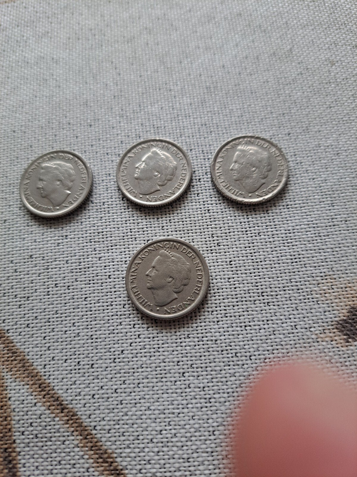 5x 25 cent munten Koningin Wilhelmina 1948, Postzegels en Munten, Munten | Nederland, Setje, Zilver, 25 cent, Ophalen of Verzenden