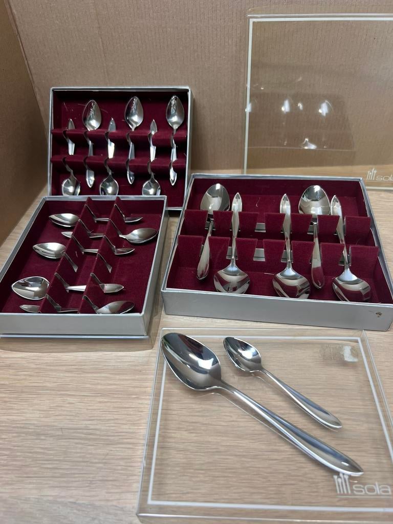 Sola lepeltjes set – RVS – nieuw in doosjes, D, Nieuw, Ophalen of Verzenden, Rvs of Chroom
