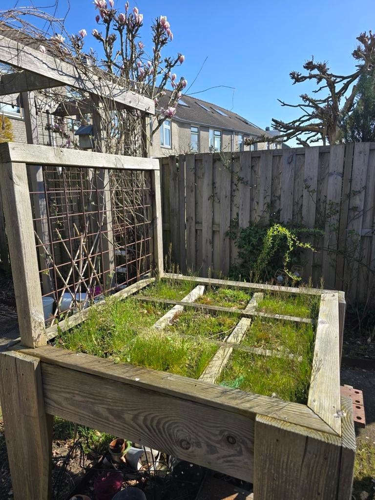 Zeer sterke moestuinbak op hoogte., Ophalen, 100 cm of meer, Vierkant, Zo goed als nieuw