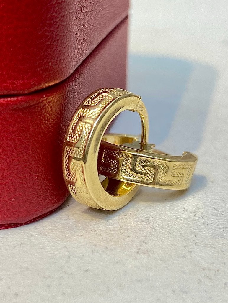 14k Gouden Versace Model Oorbellen, Ophalen of Verzenden, Nieuw, Goud, Goud