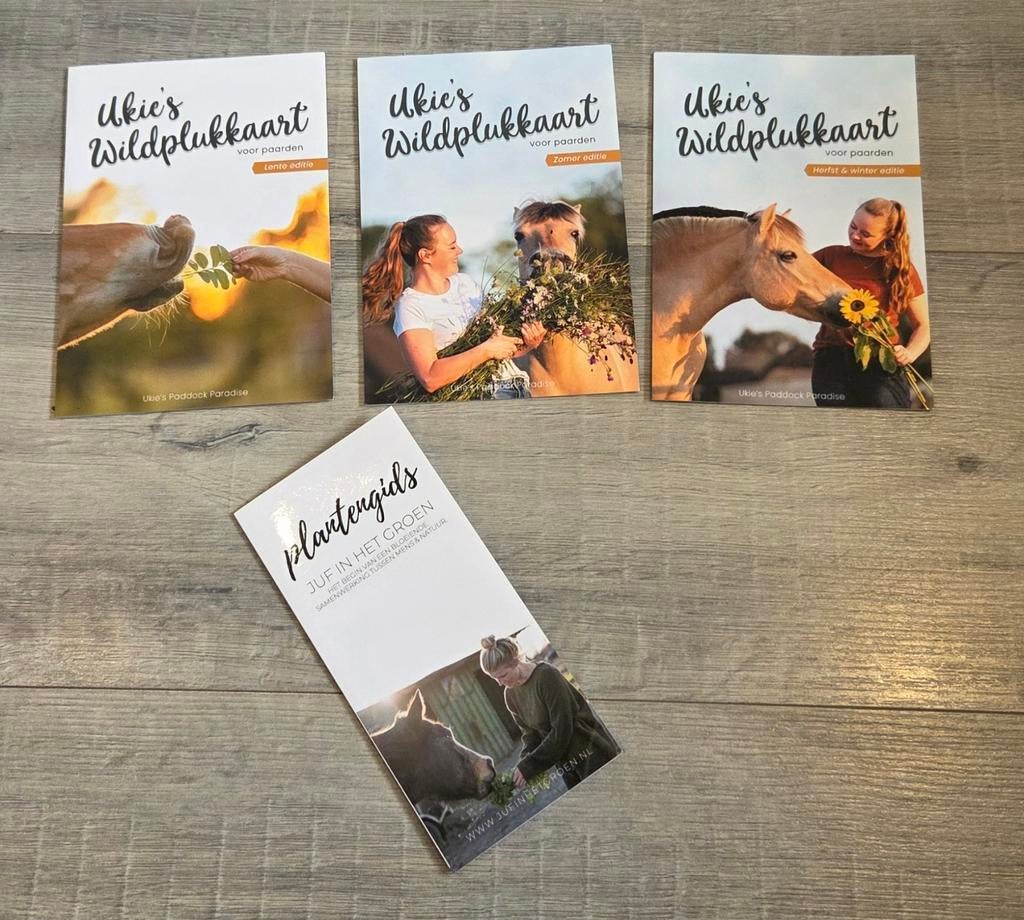 Ukkies wildpluk kaarten en plantengids, wild plukken paarden, Boeken, Dieren en Huisdieren, Zo goed als nieuw, Paarden of Pony's