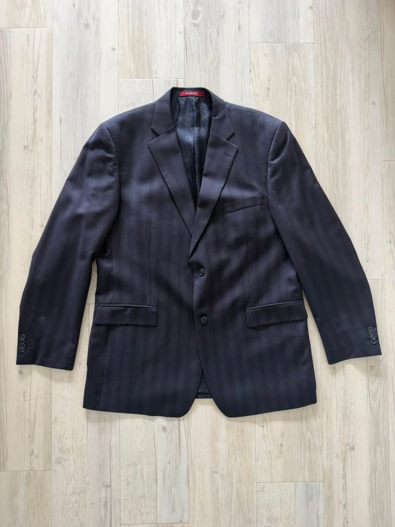 McGregor herenpak – donkerblauw – maat 56 – 100% wol, Verzenden, Zo goed als nieuw, Maat 56/58 (XL), Blauw