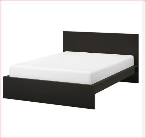 Ikea MALM Bed-onderstel, 140x200 cm, incl. lattenbodem, Huis en Inrichting, Ophalen, Gebruikt, Zwart, 140 cm