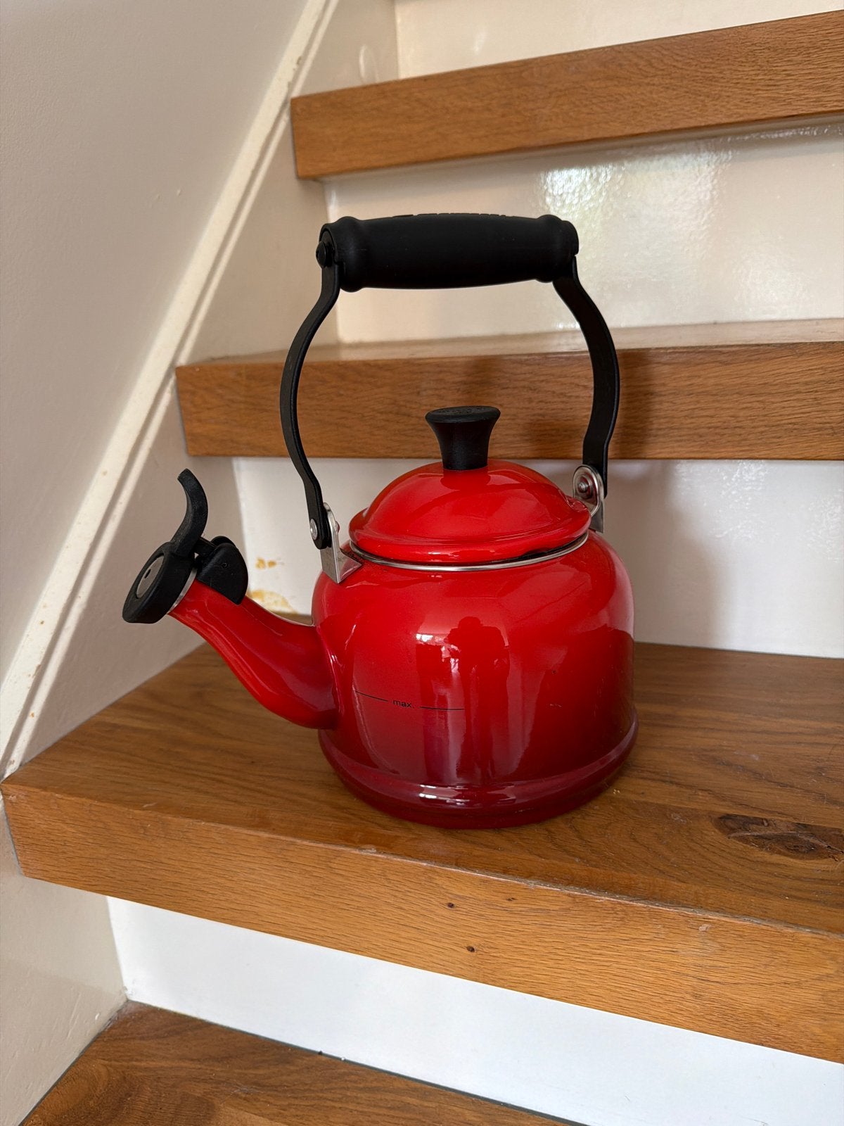 Le Creuset fluitketel rood, 1 tot 2 liter, Ophalen, Gebruikt