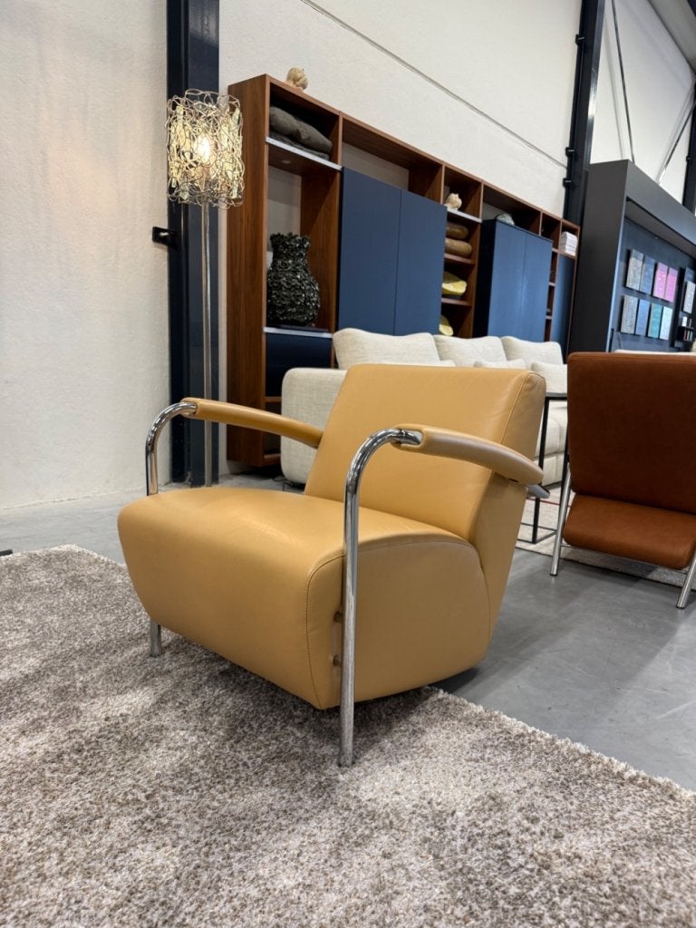 Leolux Scylla fauteuil Camel leer Design stoel, Info@leolux.nl, Ophalen of Verzenden, Pode evidence, Leolux