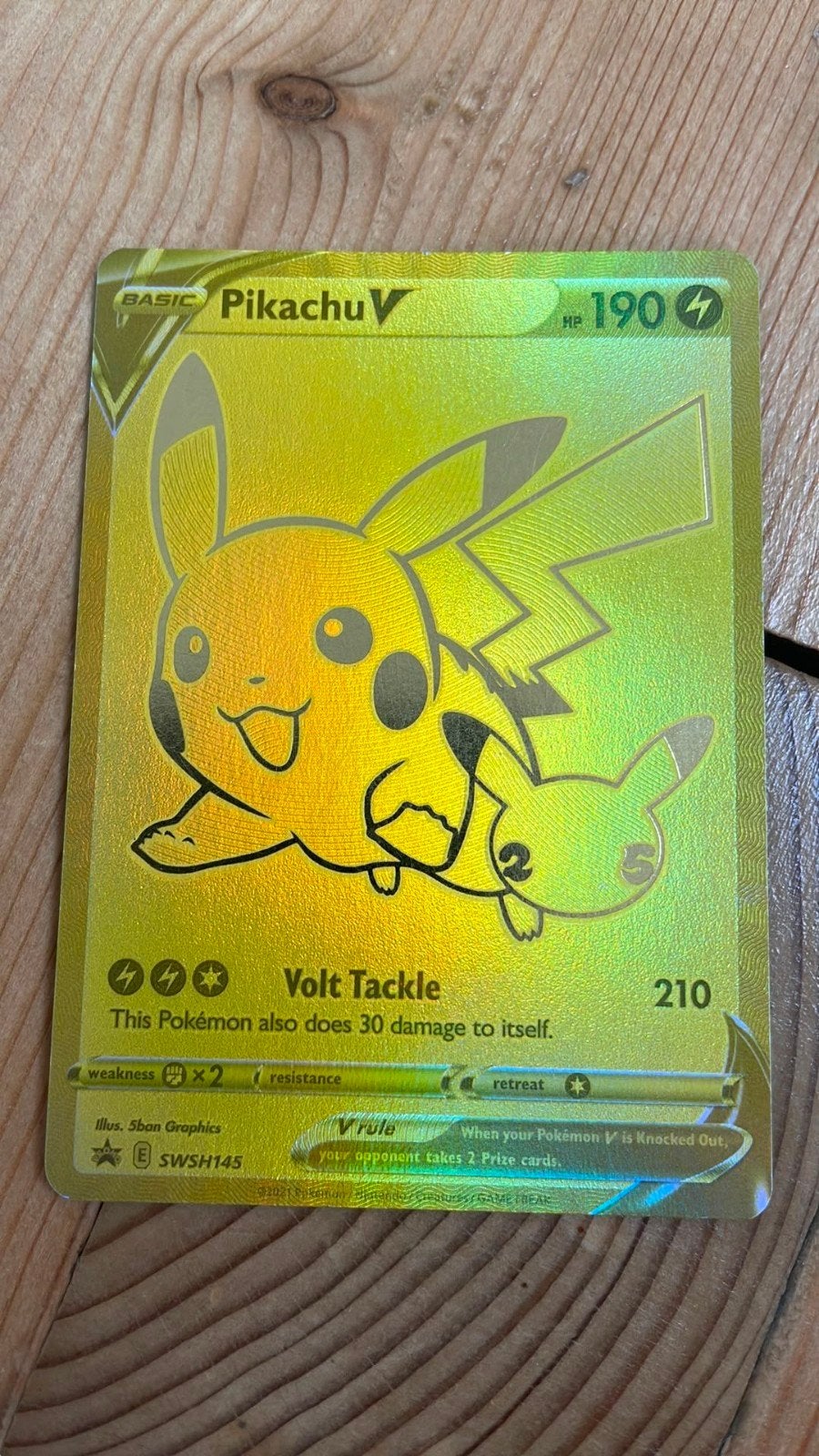 Pikachu V SWSH145 Gouden Promokaart Pokémon Kaart, Ophalen of Verzenden