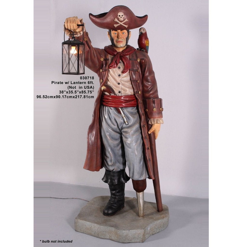 Pirate with Lantern 6ft – Piraat beeld Hoogte 218 cm, Ophalen, Nieuw