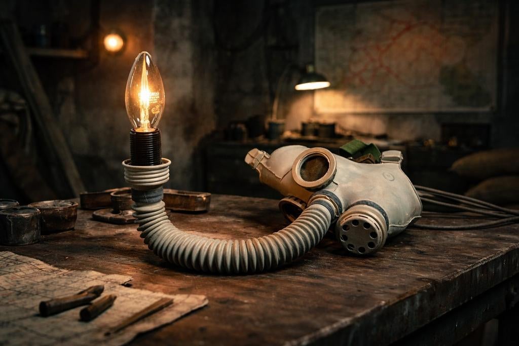 Vintage Sovjet DP-6 gasmasker lamp koude oorlog, CCCP, USSR, Ophalen of Verzenden, Nieuw, Industrieel, Minder dan 50 cm