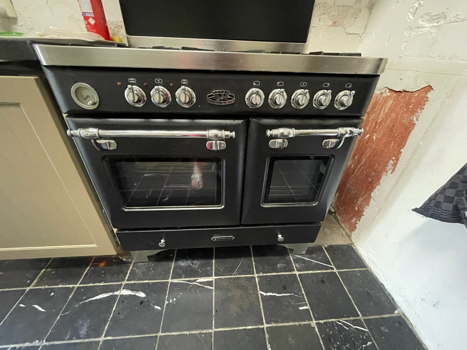 Falcon Royal Chiantishire Fornuis met 5 gaspitten en 2 ovens, Ophalen, Gebruikt, 60 cm of meer, Gas
