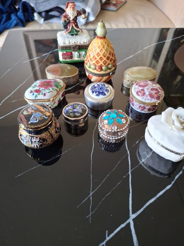 10 Vintage Medicijn/Pillendoosjes - Verzamelitems, Ophalen of Verzenden, Gebruikt
