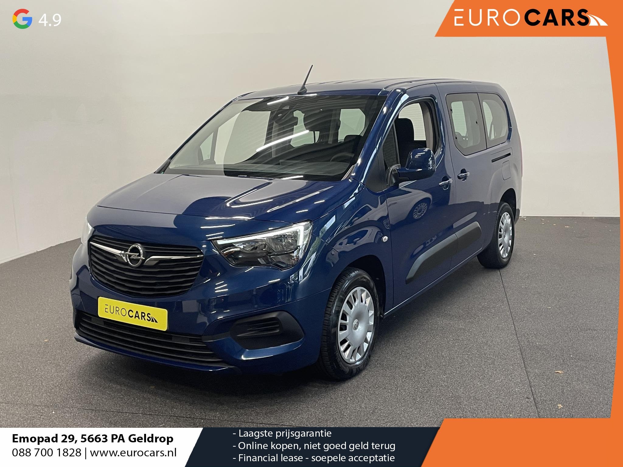 Opel Combo 1.2 Turbo L2H1 110 pk 7persoons Life Airco Cruise, Auto's, Opel, Voorwielaandrijving, Stof, Gebruikt, Blauw