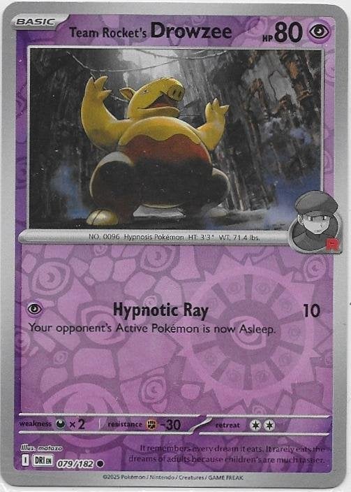 Destined Rivals,  Team Rocket's Drowzee [reverse] 79/182, Verzenden, Nieuw, Losse kaart