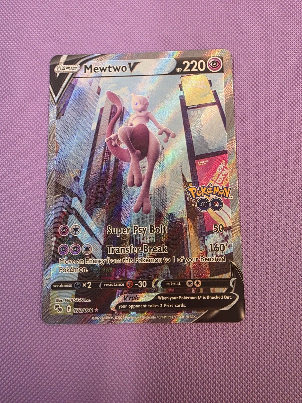 Mewtwo V (PGO072/078) Pokémon GO - Pokémon Kaart, Ophalen of Verzenden