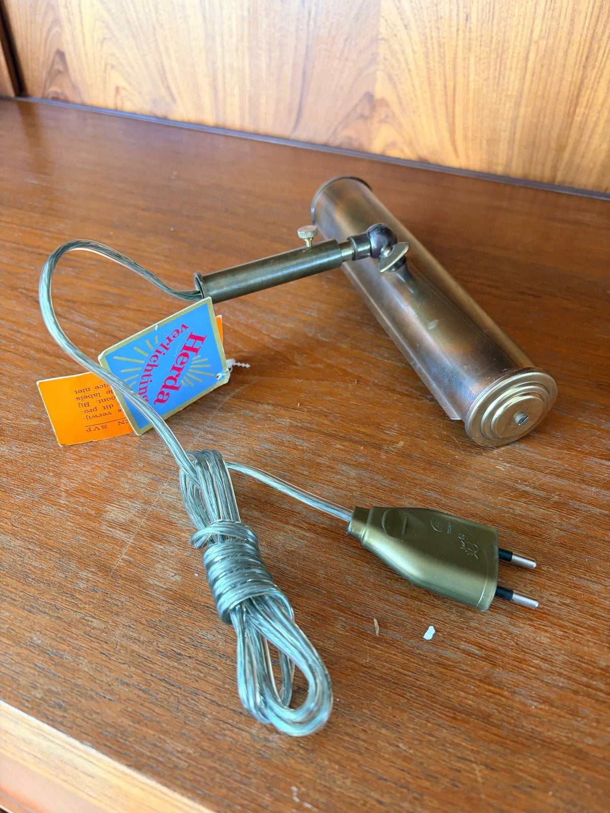 Vintage Herda Verlichting Schilderijlamp - Koper, Ophalen of Verzenden