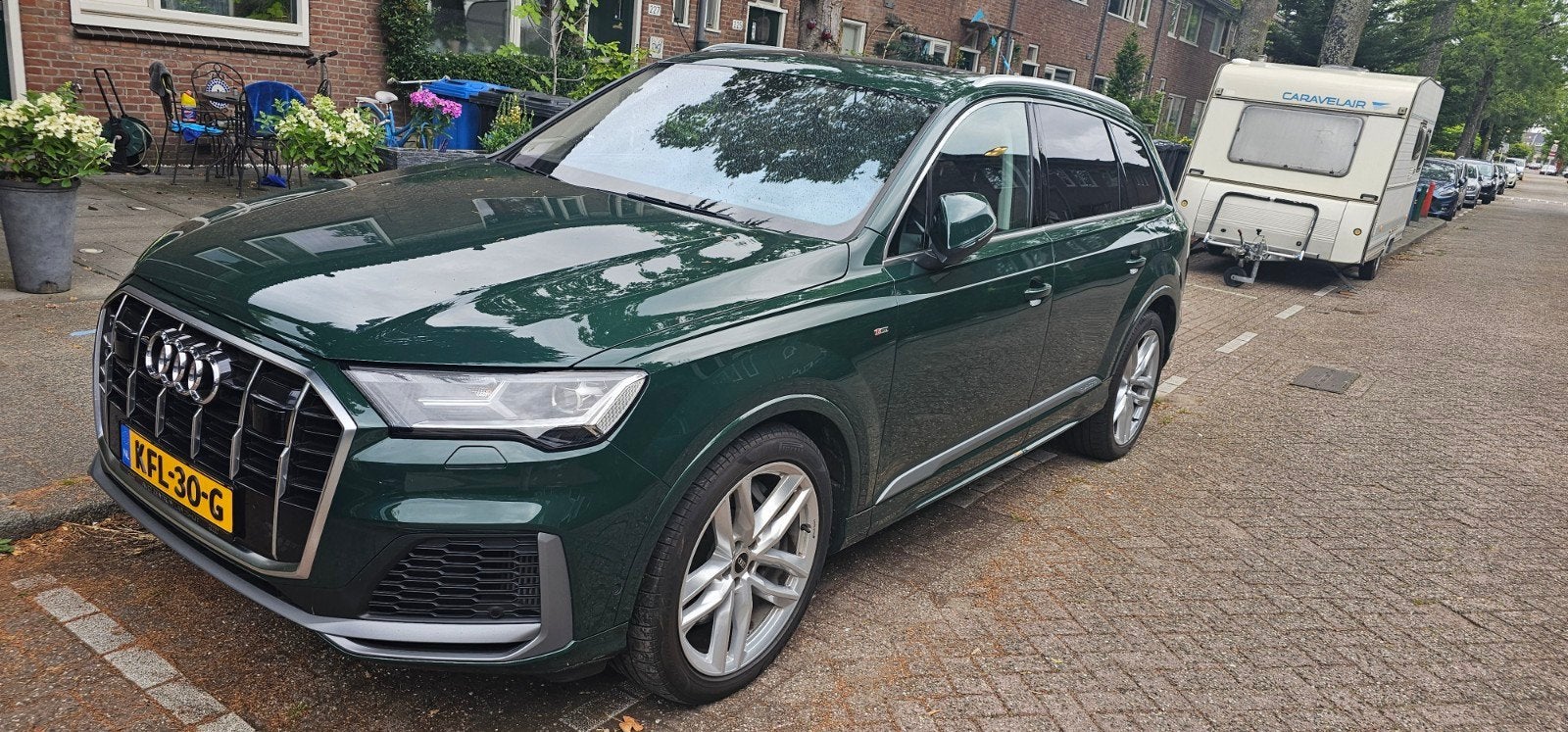 Audi Q7 55 TFSIe soft close, hud, 360, Automaat, Zwart, 340 pk, Dealer onderhouden
