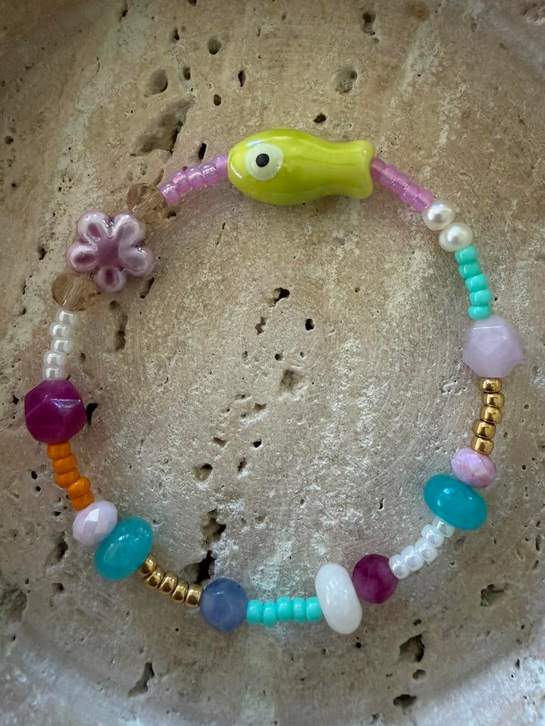 Armband vis groen, Ophalen of Verzenden, Nieuw, Overige kleuren, Overige materialen