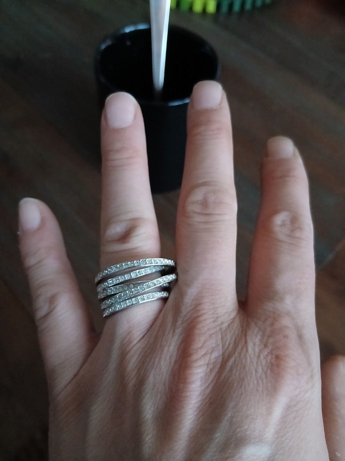 Swarovski ring, maat 18 mm, Zo goed als nieuw, Dame, Zilver, Ophalen